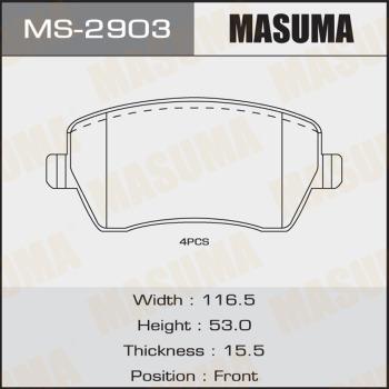 MASUMA MS-2903 - Комплект тормозных колодок, барабанные avtokuzovplus.com.ua