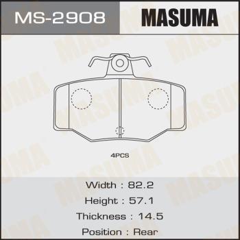 MASUMA MS-2908 - Комплект гальм, барабанний механізм autocars.com.ua
