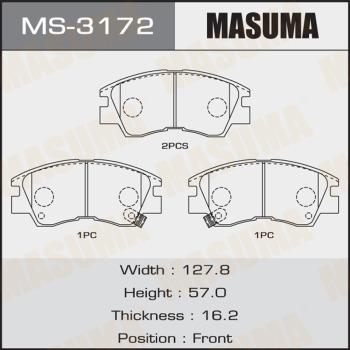 MASUMA MS-3172 - Комплект гальм, барабанний механізм autocars.com.ua