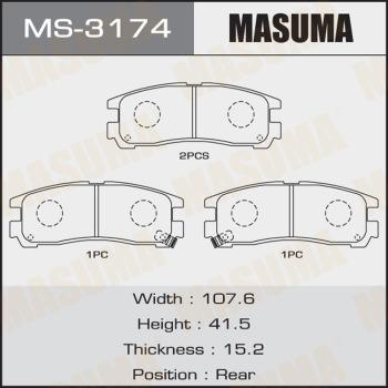 MASUMA MS-3174 - Комплект тормозных колодок, барабанные avtokuzovplus.com.ua
