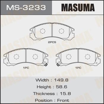 MASUMA MS-3233 - Комплект гальм, барабанний механізм autocars.com.ua