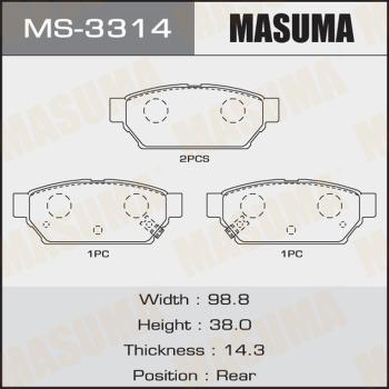 MASUMA MS-3314 - Комплект тормозных колодок, барабанные avtokuzovplus.com.ua
