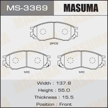 MASUMA MS-3369 - Комплект тормозных колодок, барабанные avtokuzovplus.com.ua