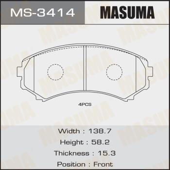 MASUMA MS-3414 - Комплект гальм, барабанний механізм autocars.com.ua
