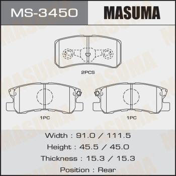 MASUMA MS-3450 - Комплект тормозных колодок, барабанные avtokuzovplus.com.ua