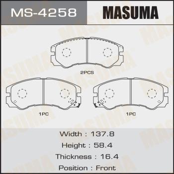 MASUMA MS-4258 - Комплект гальм, барабанний механізм autocars.com.ua