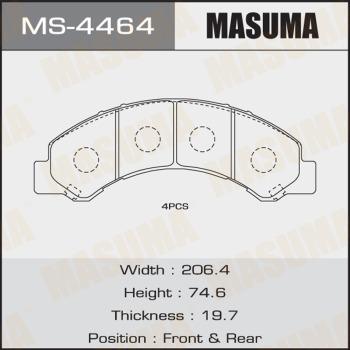 MASUMA MS-4464 - Комплект гальм, барабанний механізм autocars.com.ua