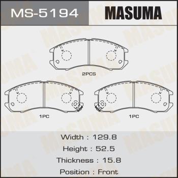 MASUMA MS-5194 - Комплект гальм, барабанний механізм autocars.com.ua