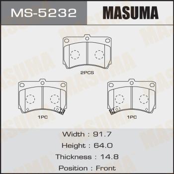 MASUMA MS-5232 - Комплект гальм, барабанний механізм autocars.com.ua