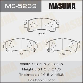 MASUMA MS-5239 - Комплект тормозных колодок, барабанные avtokuzovplus.com.ua