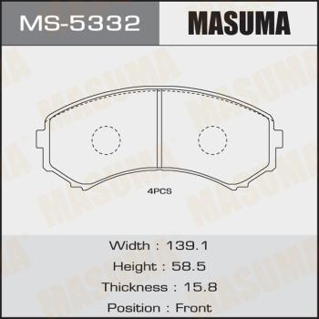 MASUMA MS-5332 - Комплект гальм, барабанний механізм autocars.com.ua