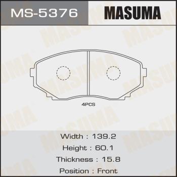 MASUMA MS-5376 - Комплект гальм, барабанний механізм autocars.com.ua