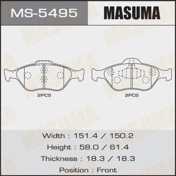 MASUMA MS-5495 - Комплект гальм, барабанний механізм autocars.com.ua