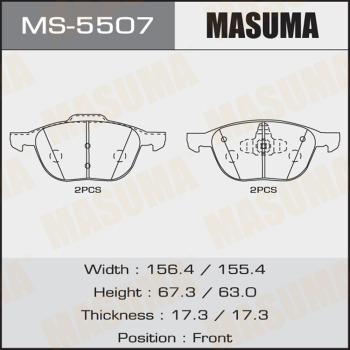 MASUMA MS-5507 - Комплект гальм, барабанний механізм autocars.com.ua