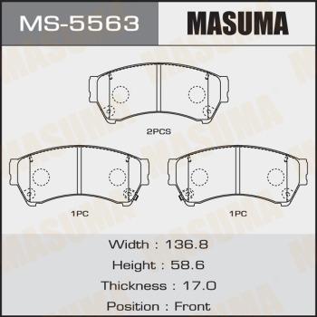 MASUMA MS-5563 - Комплект гальм, барабанний механізм autocars.com.ua