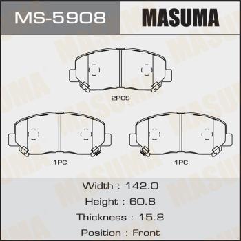 MASUMA MS-5908 - Комплект тормозных колодок, барабанные avtokuzovplus.com.ua