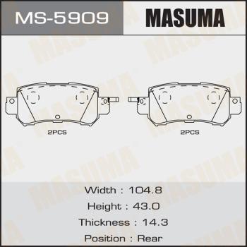 MASUMA MS-5909 - Комплект гальм, барабанний механізм autocars.com.ua
