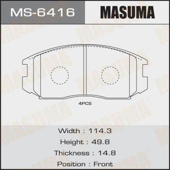 MASUMA MS-6416 - Комплект гальм, барабанний механізм autocars.com.ua