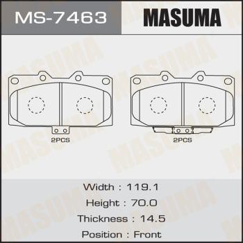 MASUMA MS-7463 - Комплект гальм, барабанний механізм autocars.com.ua