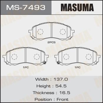 MASUMA MS-7493 - Комплект гальм, барабанний механізм autocars.com.ua