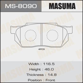 MASUMA MS-8090 - Комплект гальм, барабанний механізм autocars.com.ua
