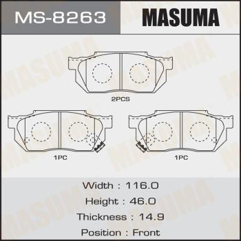 MASUMA MS-8263 - Комплект гальм, барабанний механізм autocars.com.ua