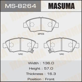 MASUMA MS-8264 - Гальмівні колодки, дискові гальма autocars.com.ua