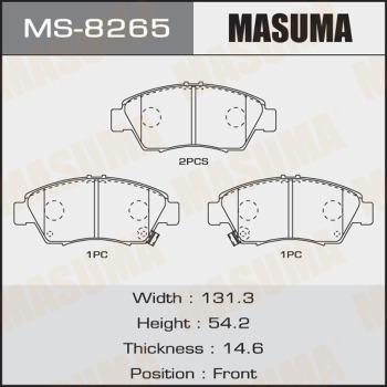 MASUMA MS-8265 - Колодки тормозные передн HONDA CIVIC IX FB. FG 1.8 FB2 12-17. HONDA CR-Z  autocars.com.ua