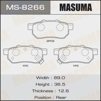 MASUMA MS8266 - Комплект гальм, барабанний механізм autocars.com.ua