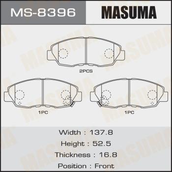 MASUMA MS-8396 - Комплект гальм, барабанний механізм autocars.com.ua