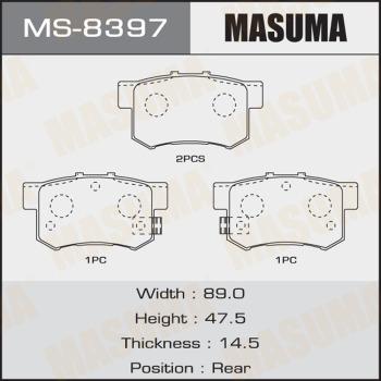 MASUMA MS-8397 - Комплект гальм, барабанний механізм autocars.com.ua