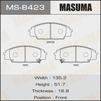 MASUMA MS-8423 - Комплект гальм, барабанний механізм autocars.com.ua