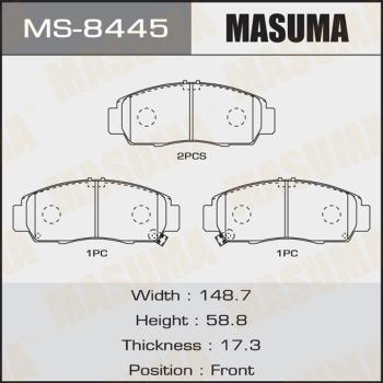 MASUMA MS-8445 - Комплект гальм, барабанний механізм autocars.com.ua