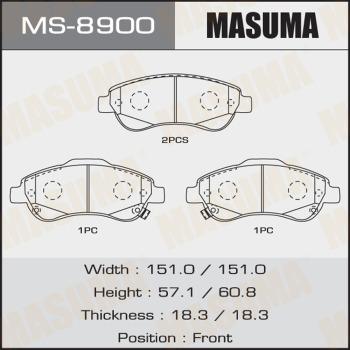 MASUMA MS-8900 - Комплект гальм, барабанний механізм autocars.com.ua