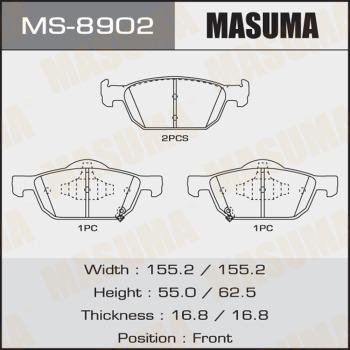 MASUMA MS-8902 - Комплект тормозных колодок, барабанные avtokuzovplus.com.ua