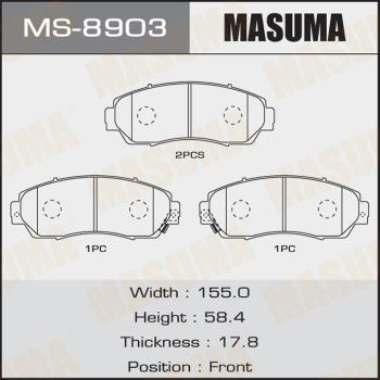 MASUMA MS-8903 - Комплект гальм, барабанний механізм autocars.com.ua