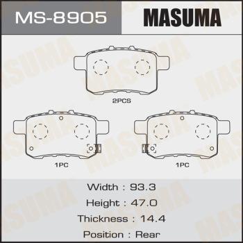 MASUMA MS-8905 - Комплект гальм, барабанний механізм autocars.com.ua