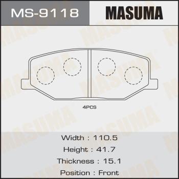 MASUMA MS9118 - Комплект гальм, барабанний механізм autocars.com.ua