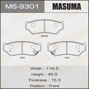 MASUMA MS-9301 - Комплект гальм, барабанний механізм autocars.com.ua