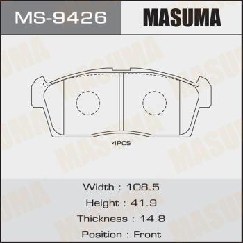 MASUMA MS9426 - Комплект гальм, барабанний механізм autocars.com.ua