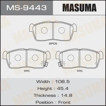 MASUMA MS-9443 - Комплект тормозных колодок, барабанные avtokuzovplus.com.ua
