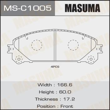 MASUMA MS-C1005 - Комплект гальм, барабанний механізм autocars.com.ua