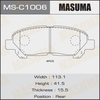 MASUMA MSC1006 - Комплект гальм, барабанний механізм autocars.com.ua