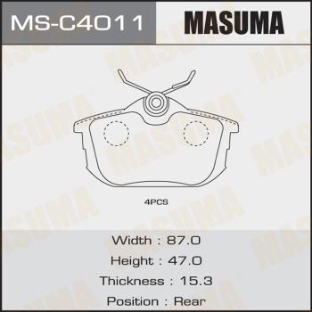 MASUMA MS-C4011 - Комплект гальм, барабанний механізм autocars.com.ua