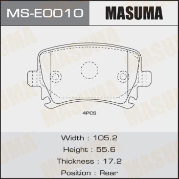 MASUMA MS-E0010 - Комплект тормозных колодок, барабанные avtokuzovplus.com.ua