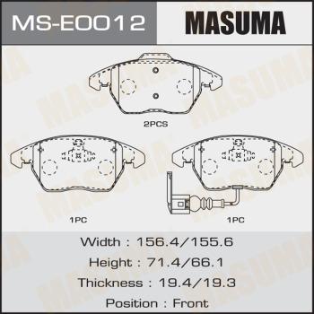 MASUMA MS-E0012 - Комплект гальм, барабанний механізм autocars.com.ua