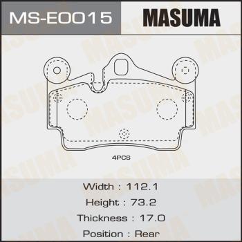 MASUMA MS-E0015 - Комплект гальм, барабанний механізм autocars.com.ua