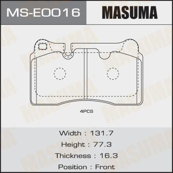 MASUMA MS-E0016 - Комплект гальм, барабанний механізм autocars.com.ua