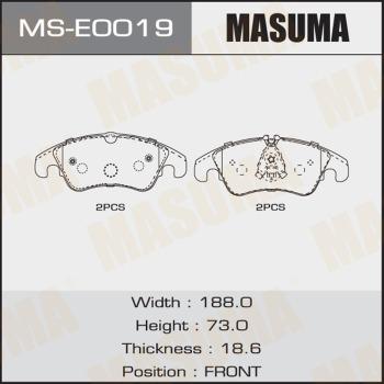 MASUMA MS-E0019 - Комплект гальм, барабанний механізм autocars.com.ua