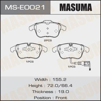 MASUMA MS-E0021 - Комплект тормозных колодок, барабанные avtokuzovplus.com.ua